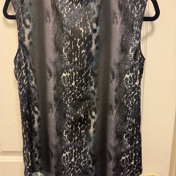 Trouve Faux Leather leopard sleeveless blouse. Small. Excellent, like new cond. - Picture 3 of 3